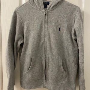 Grey Ralph Lauren Polo zippered hoodie jacket